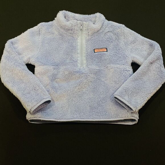 ~ Vineyard Vines 5-6 XS Girls Lavender Teddy Fleece Half Zip Pullover Purple